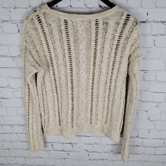 DENIM & SUPPLY RL | cotton blend open cable knit scoop neck sweater - Picture 4 of 8